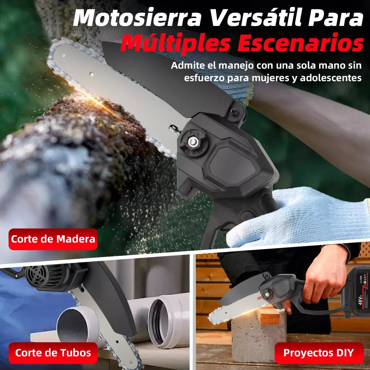 Motosierra Electrica 2 Baterias - MOTOPRO